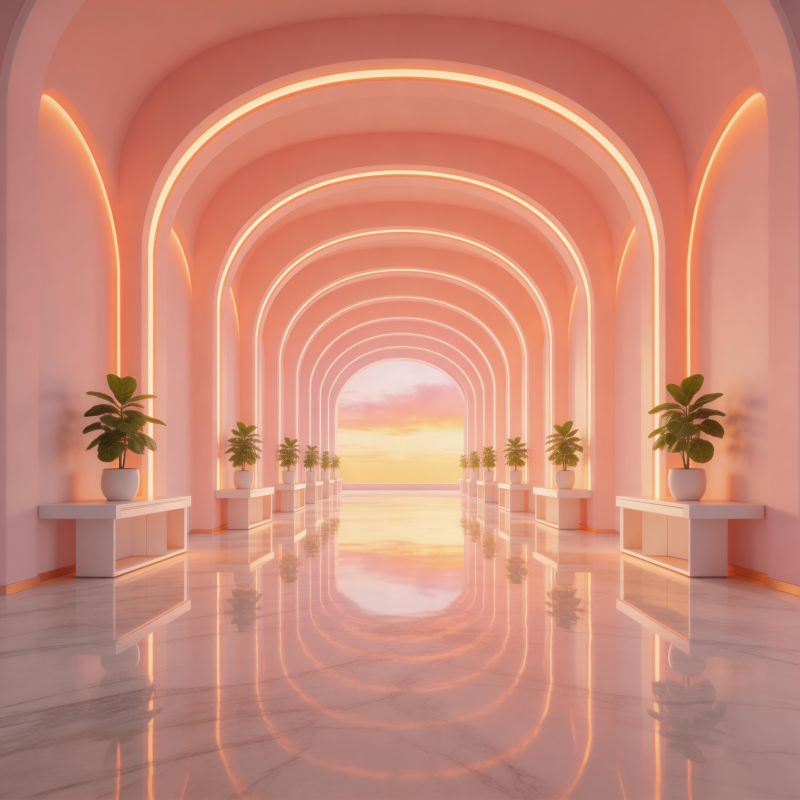 梦幻粉色长廊图片