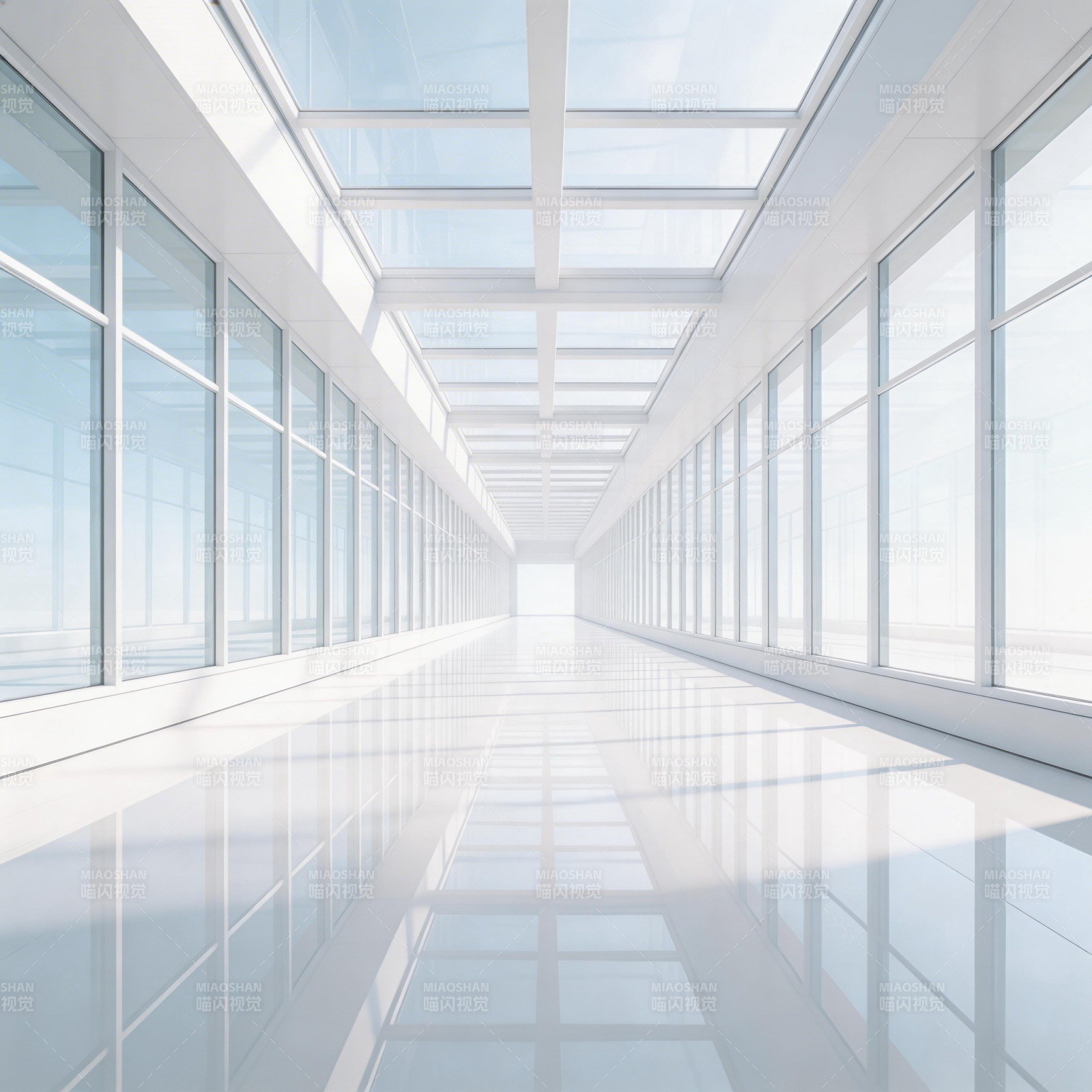 现代玻璃长廊图片