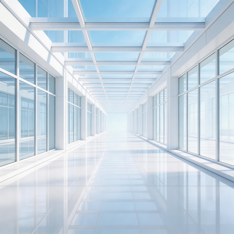 现代玻璃走廊图片