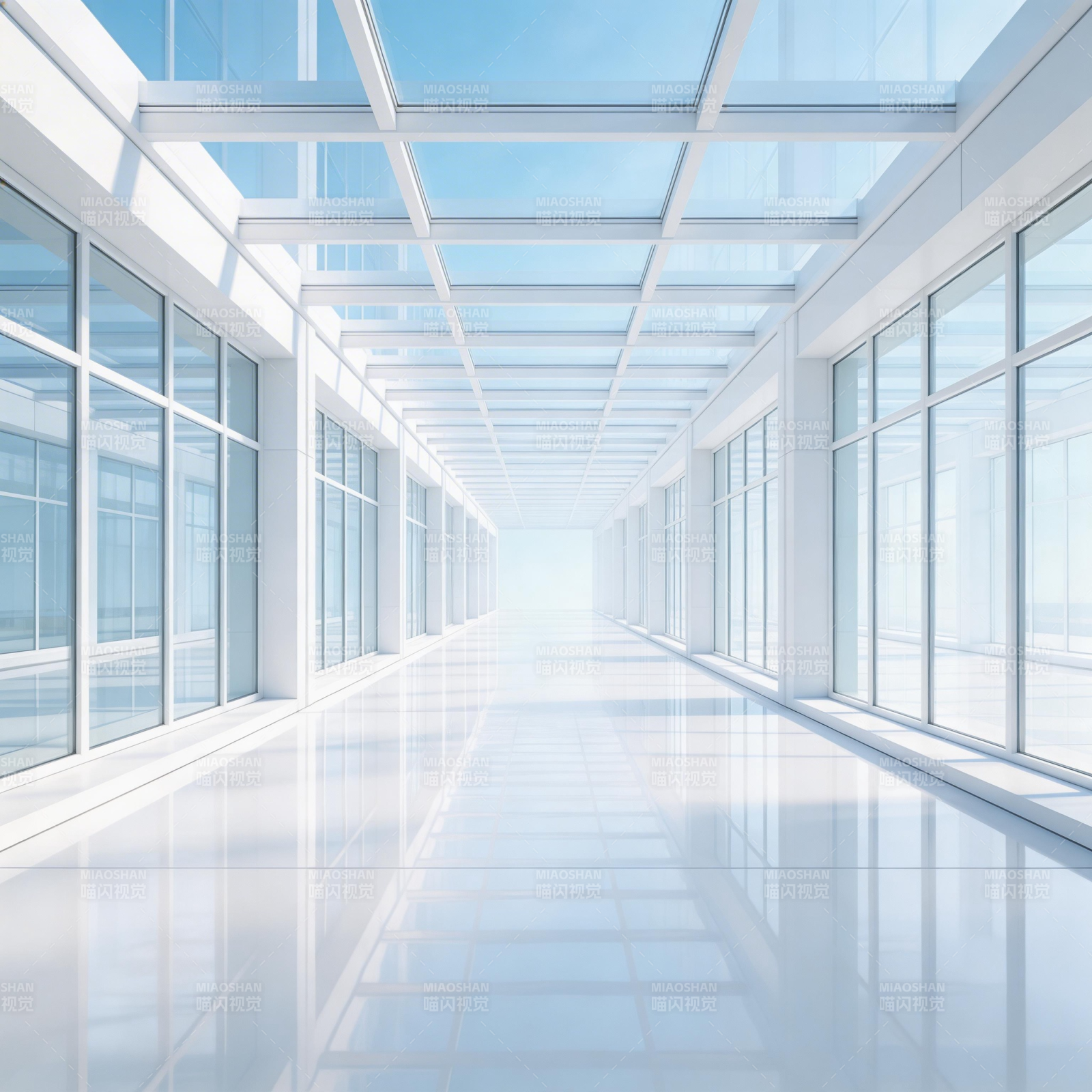 现代玻璃走廊图片