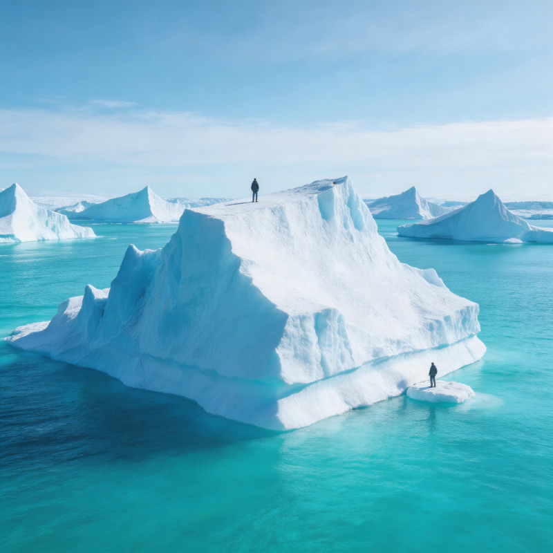 冰山上的孤独身影图片