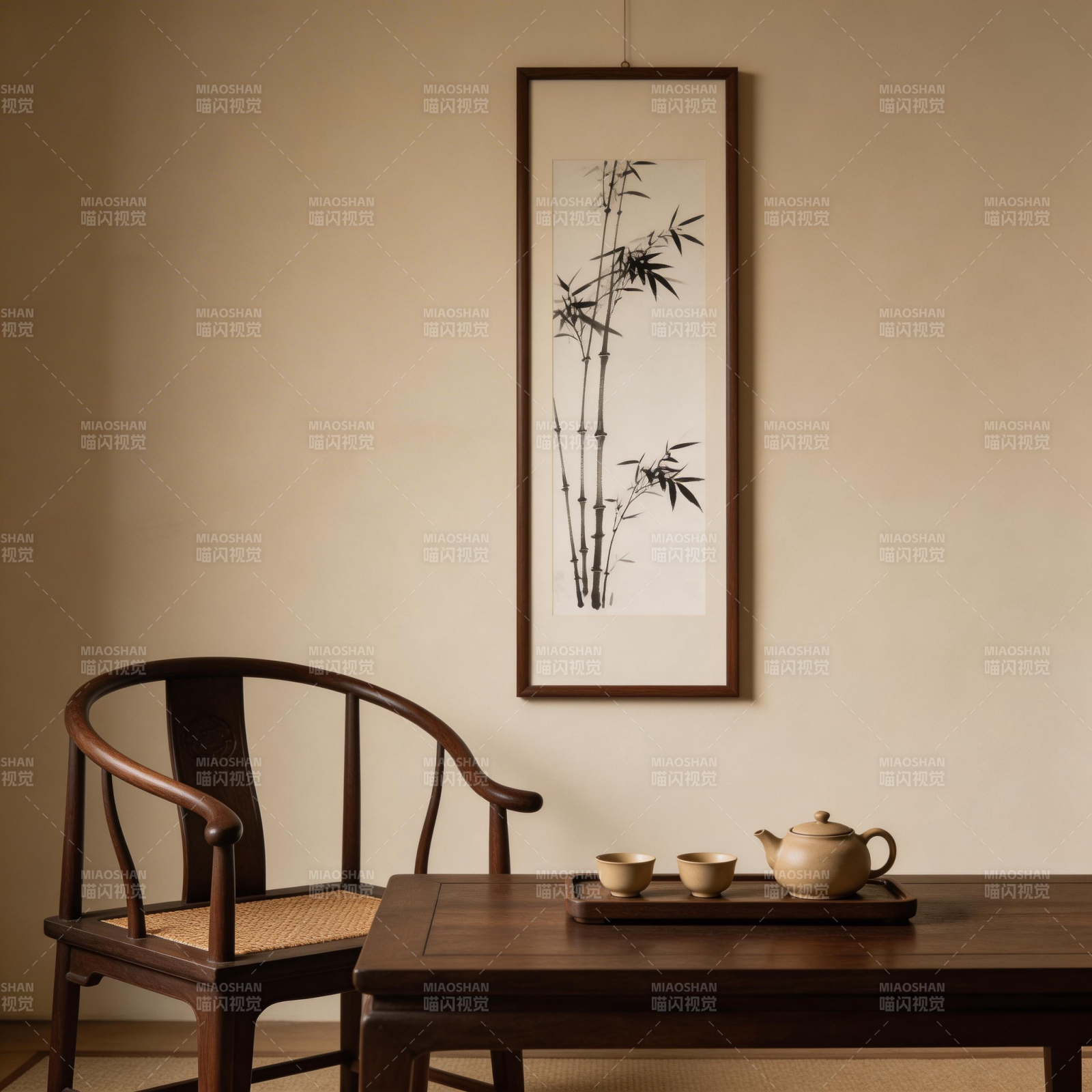 竹影茶香静谧间图片