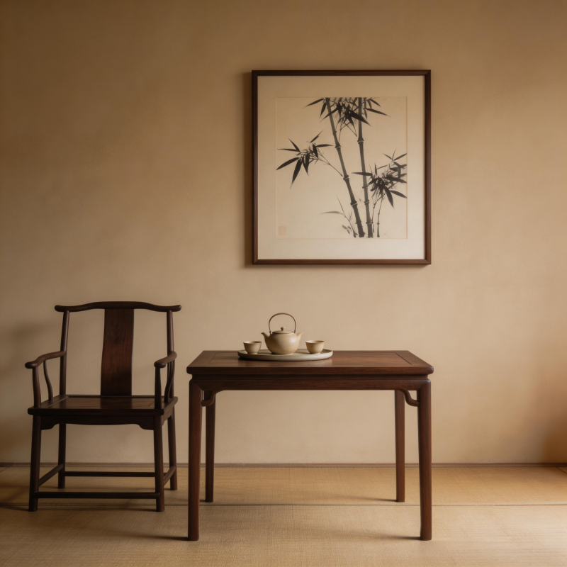 竹影茶香静谧间图片