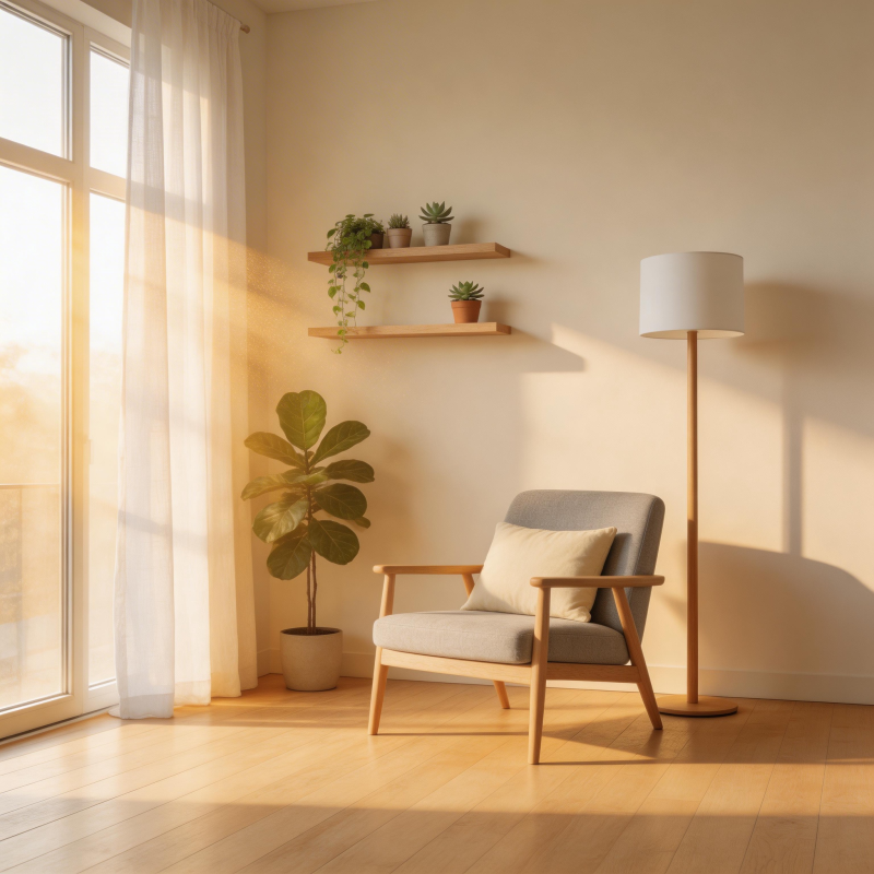 阳光角落的静谧时光图片