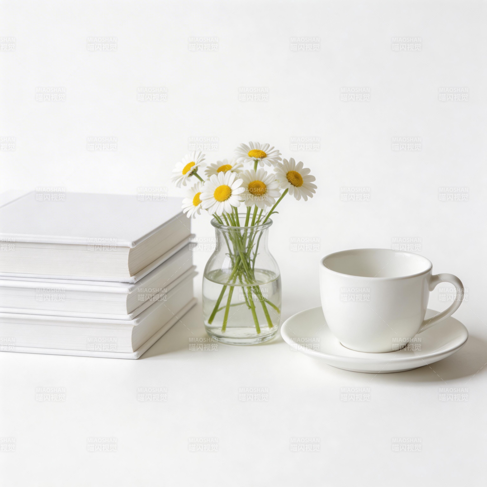 静谧时光 书与花图片