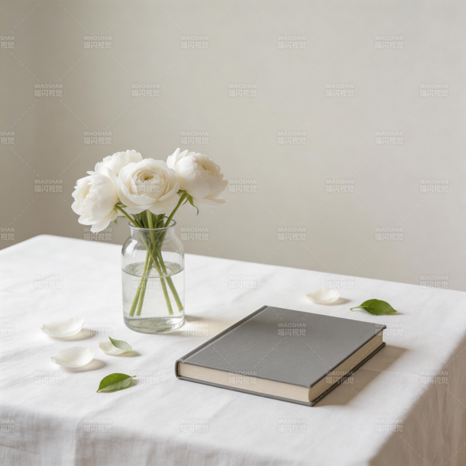 花与书的静谧时光图片