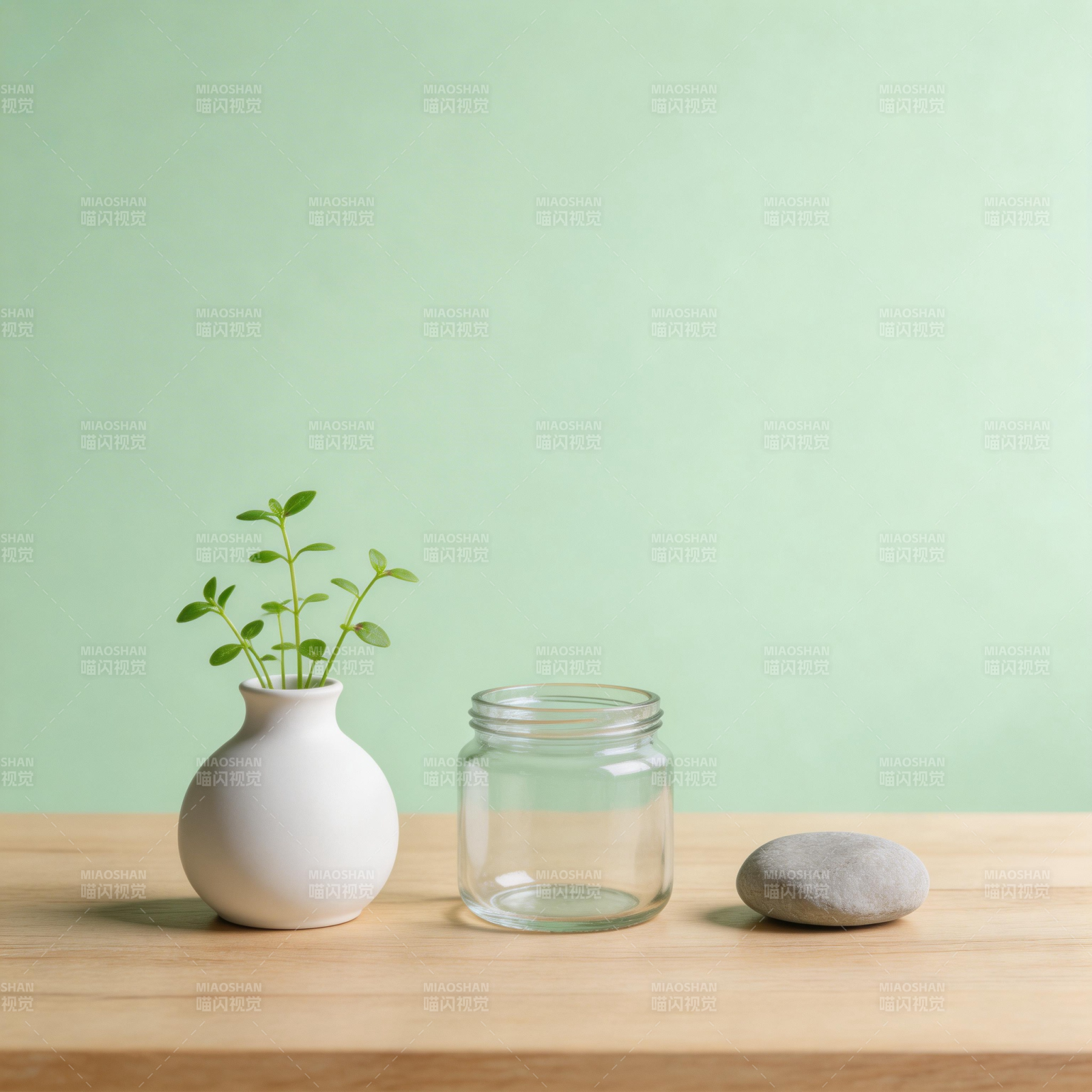 绿植与石静物图片