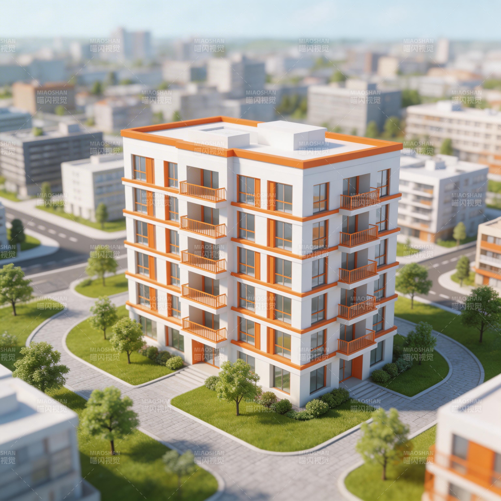 现代住宅楼效果图图片