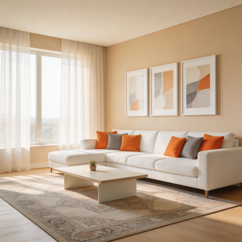 温馨现代客厅一角图片