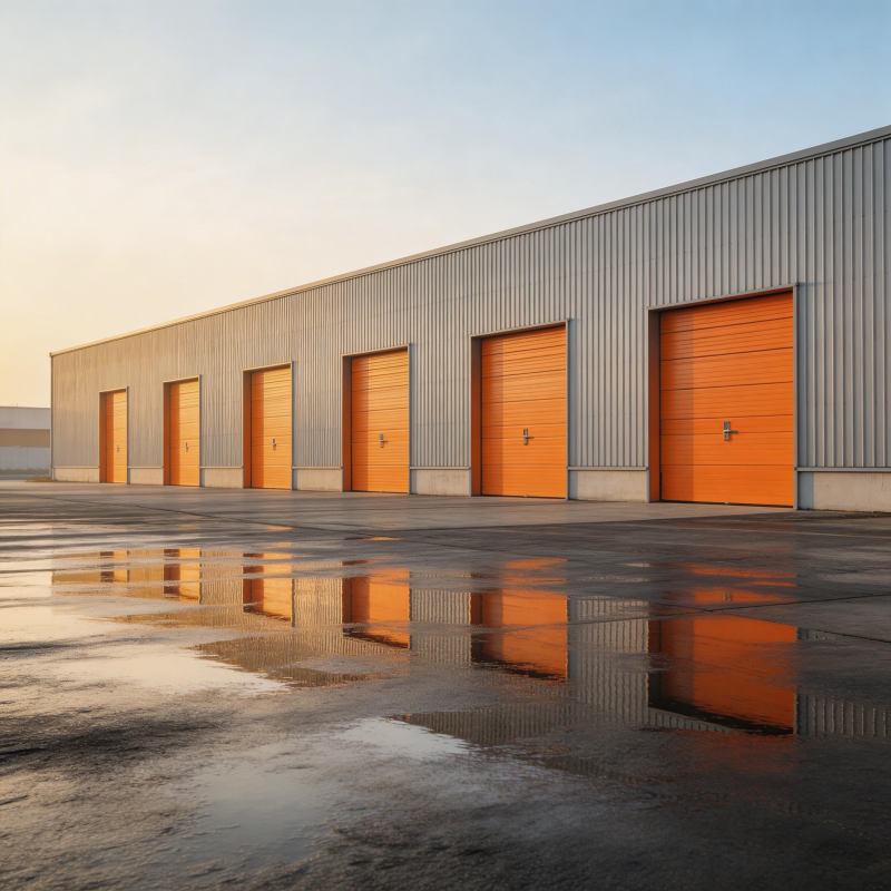 橙门厂房倒影图片