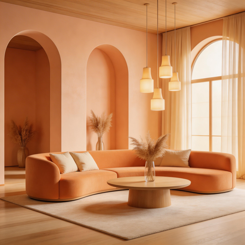 暖橙客厅 温馨雅致图片