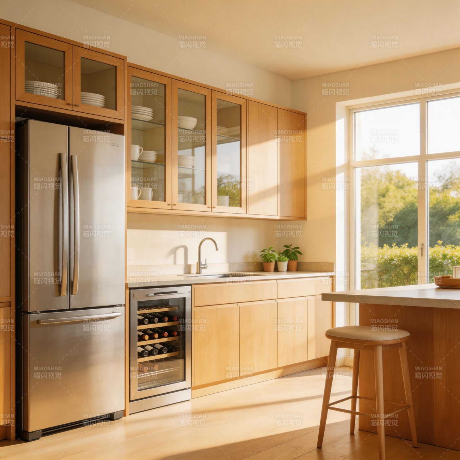 现代厨房 温馨明亮图片