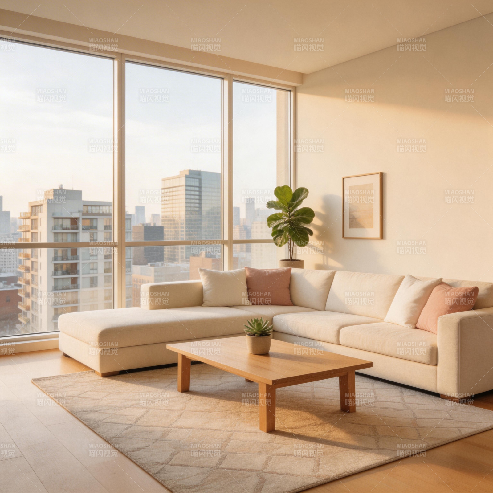 现代都市客厅美景图片