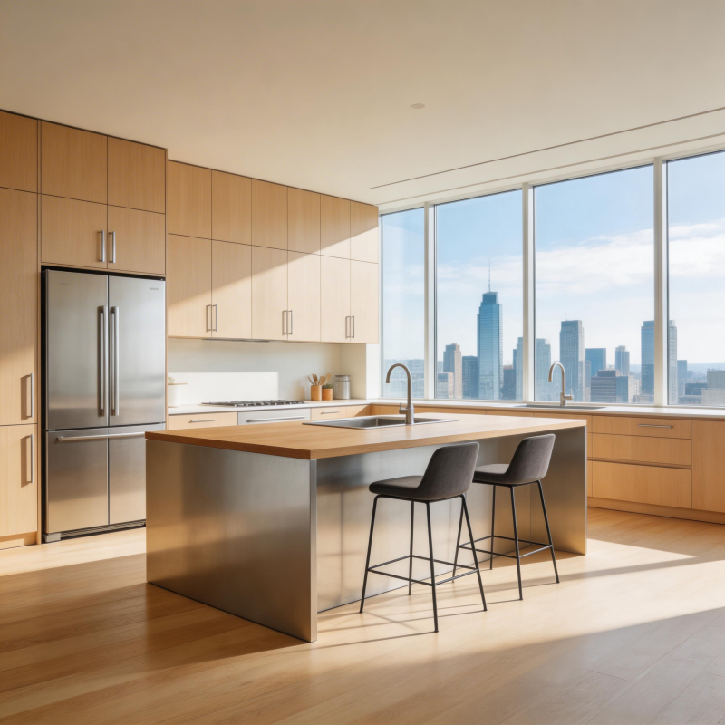 现代厨房城市景观图片