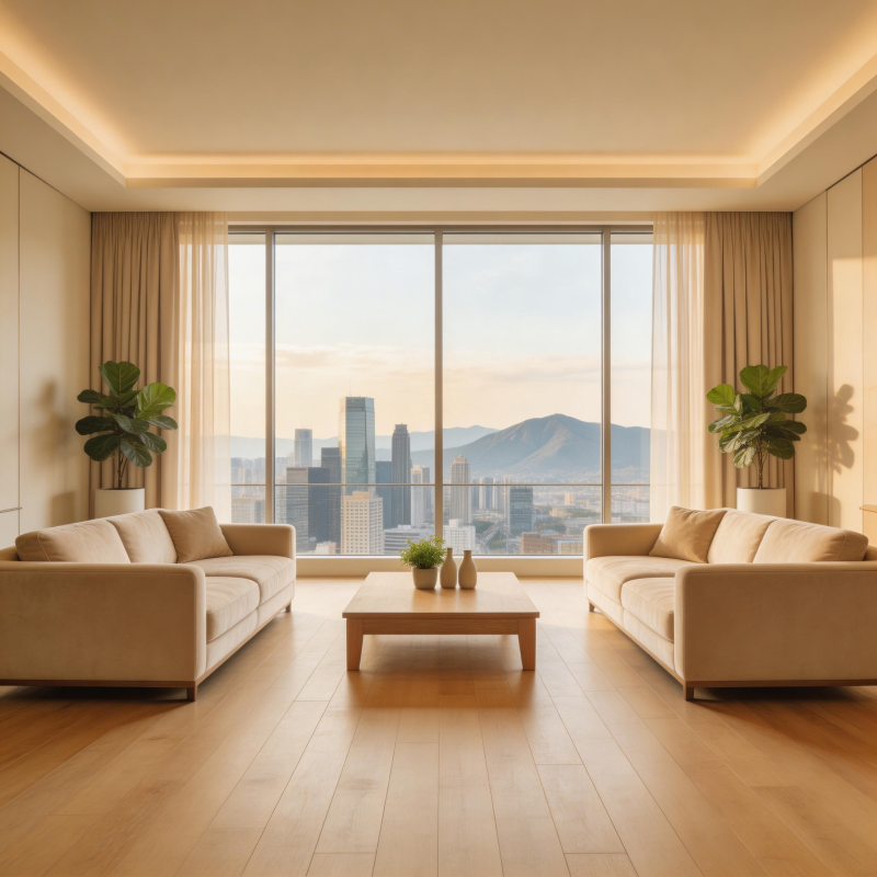 都市全景客厅图片