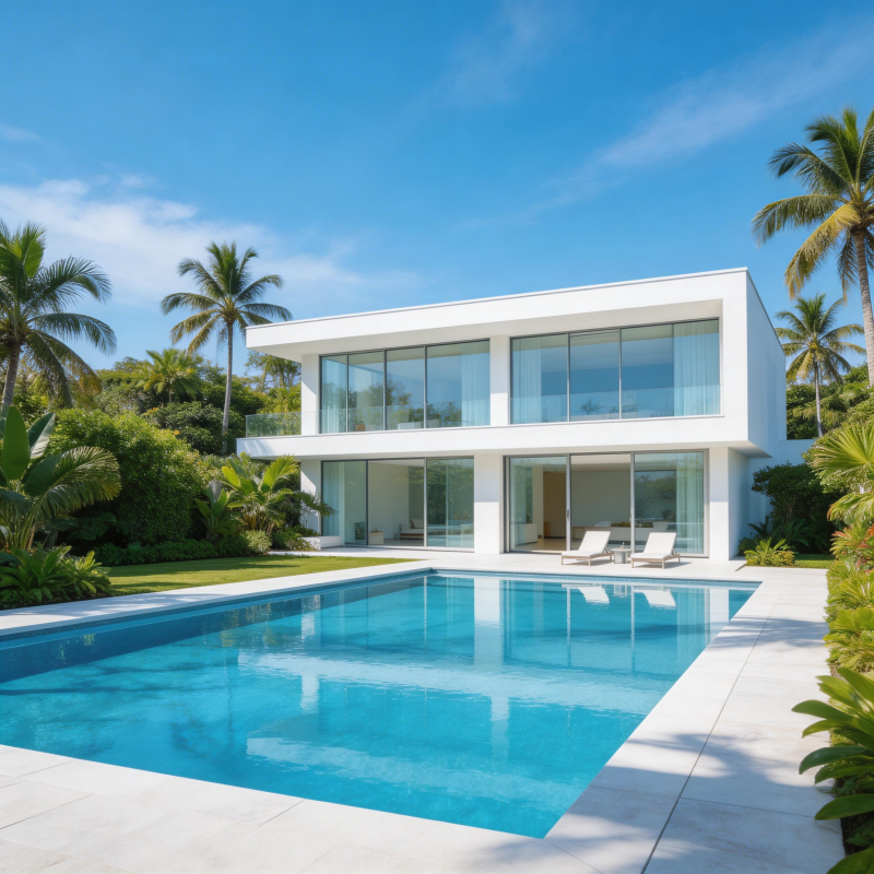 现代泳池别墅图片