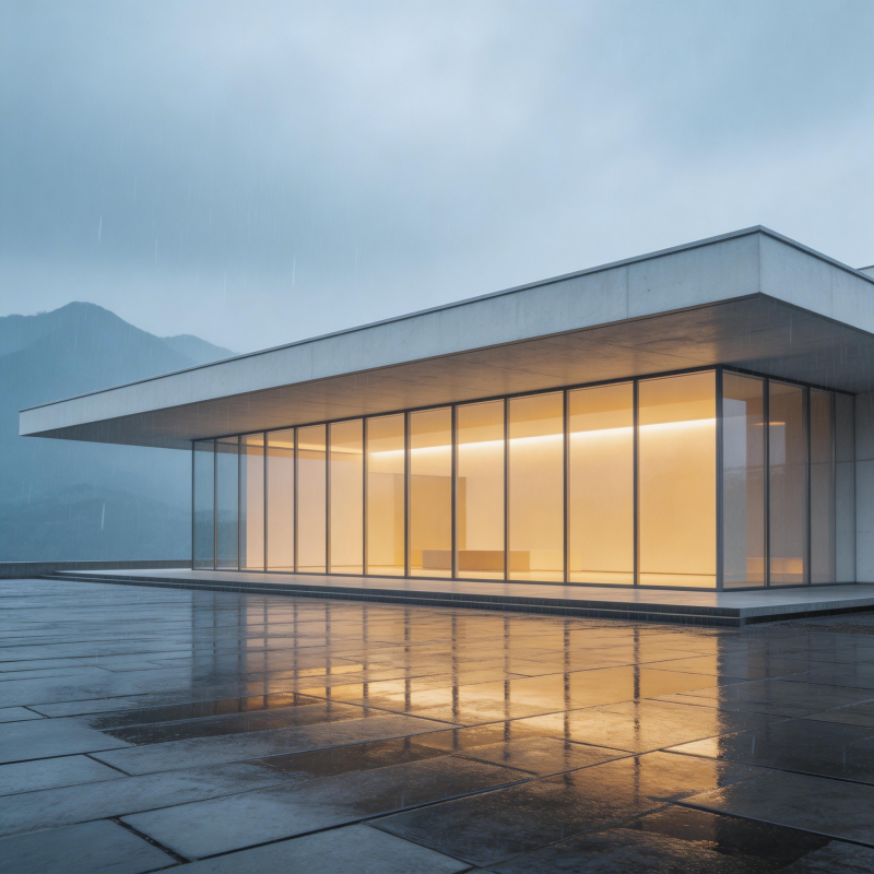 雨夜中的现代建筑图片