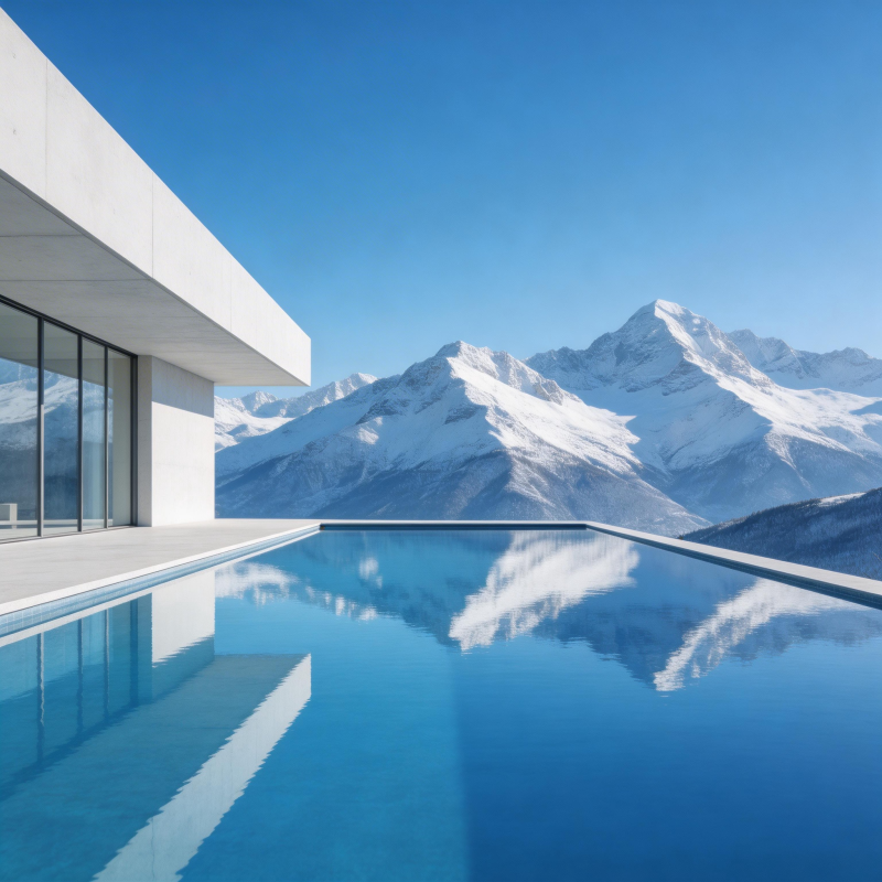 雪山映池 静谧如画图片