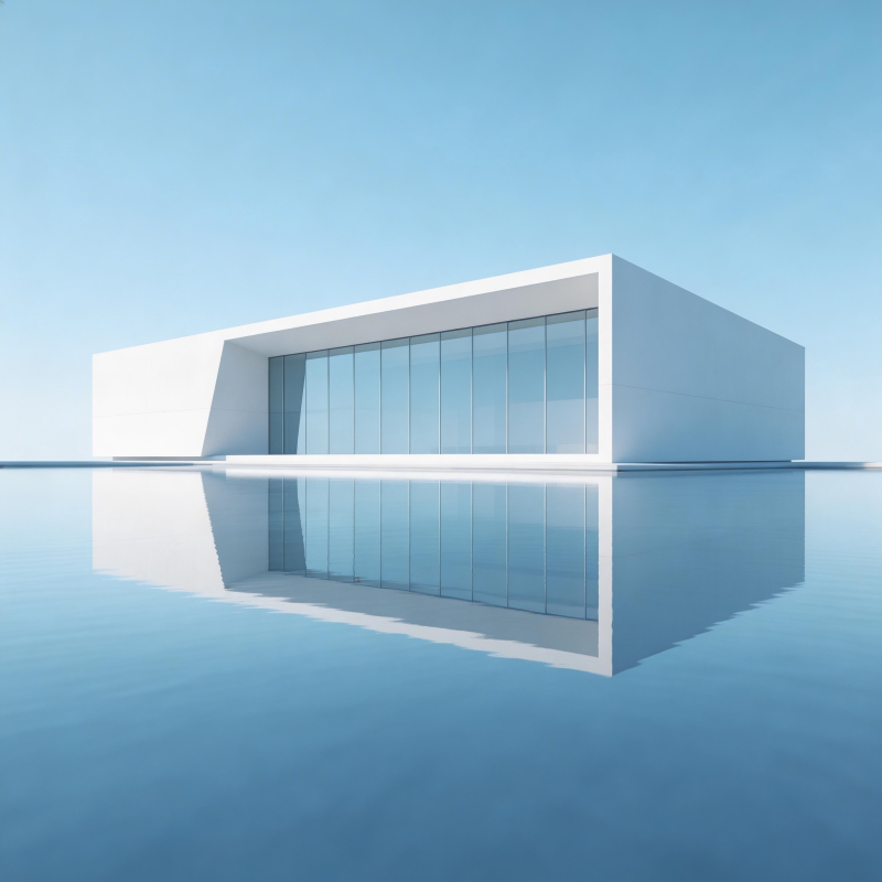 极简建筑倒影图片