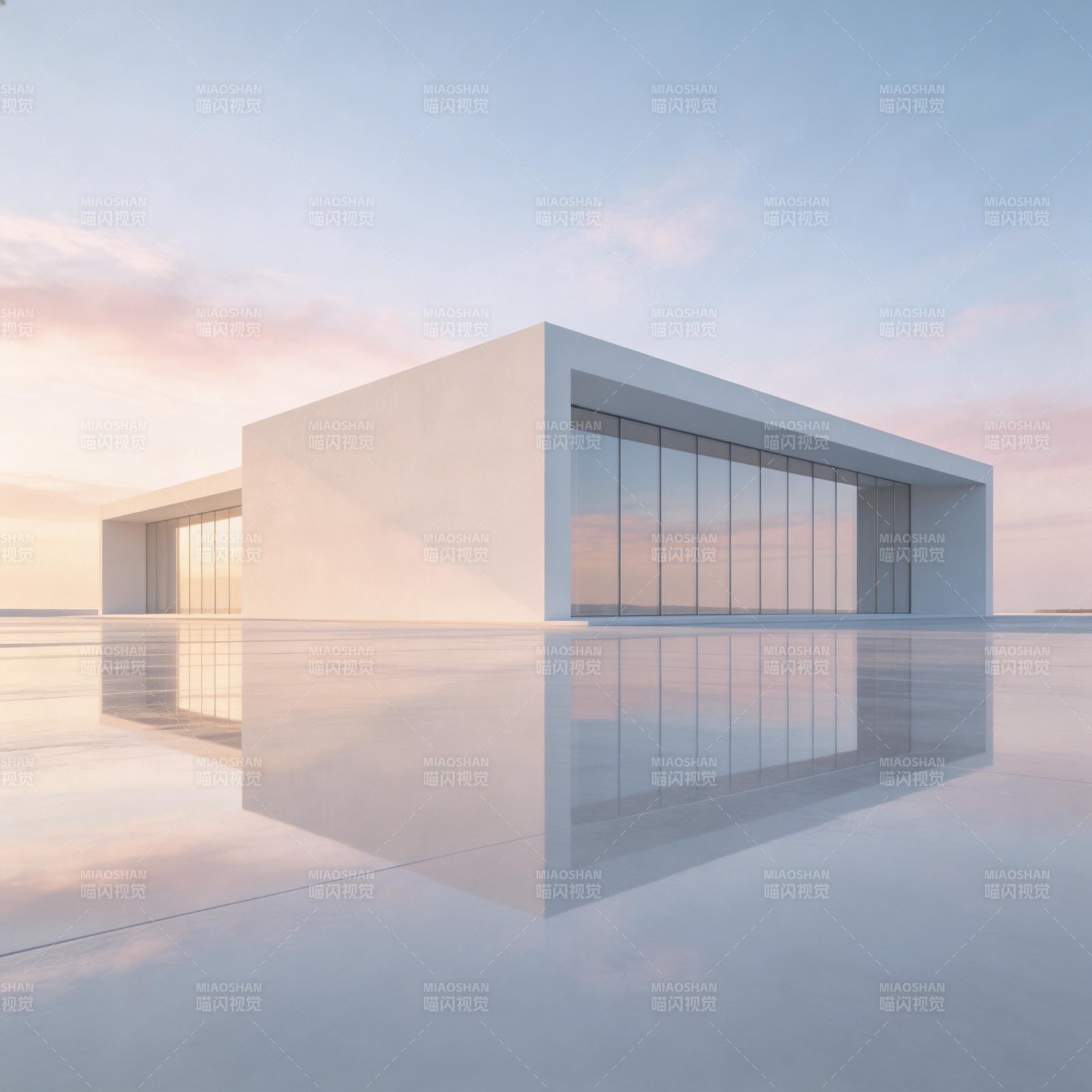 极简建筑映水天图片