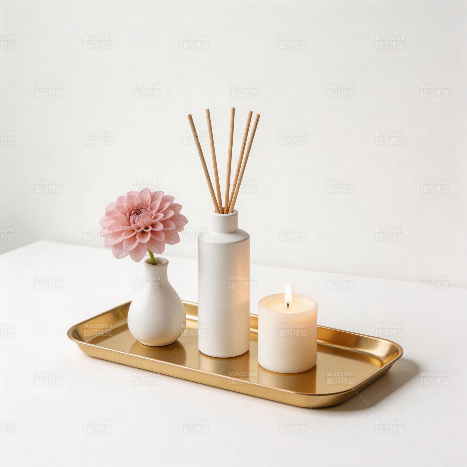 香氛蜡烛花艺摆件图片