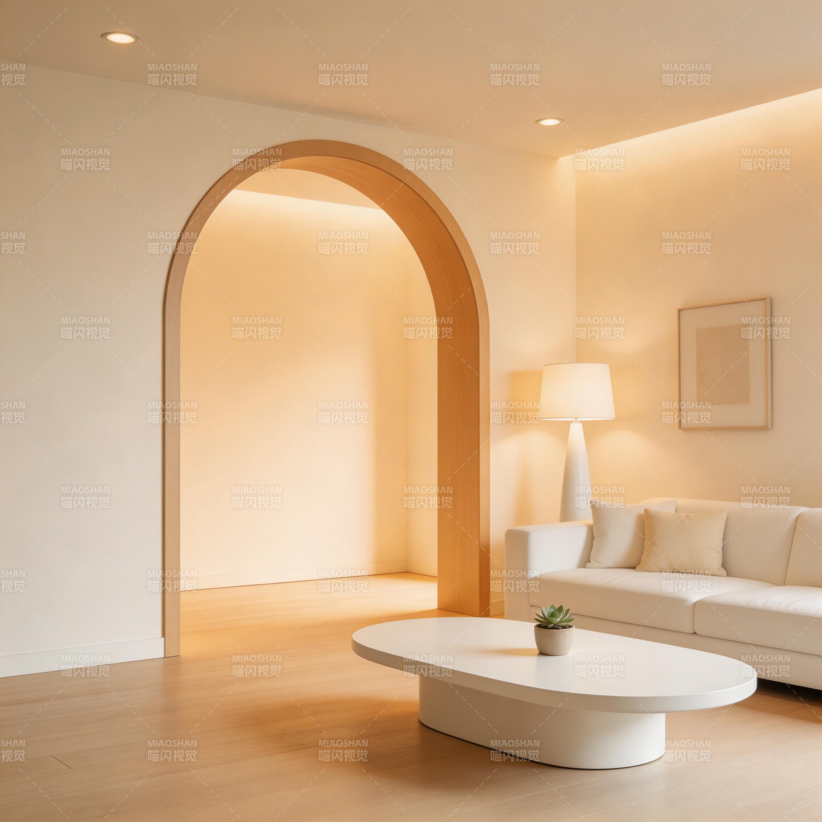 简约拱门客厅设计图片