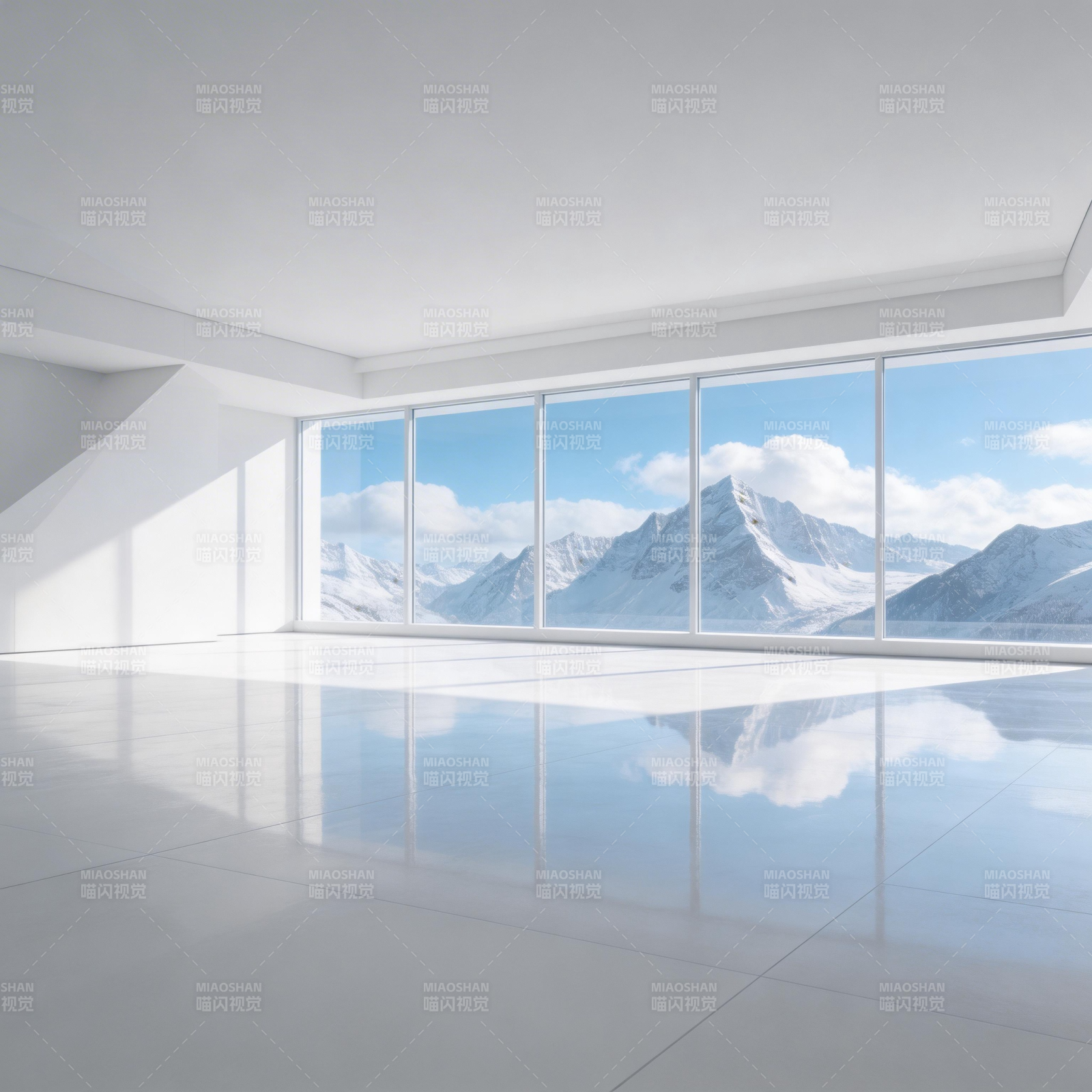 雪山映照空旷厅图片