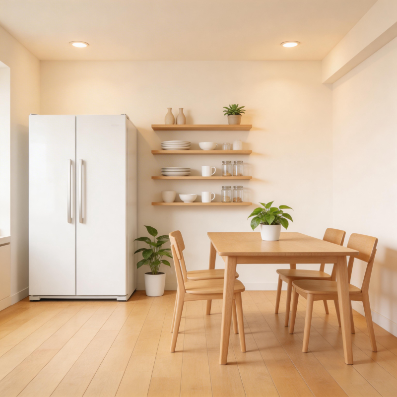 简约木质厨房餐桌图片