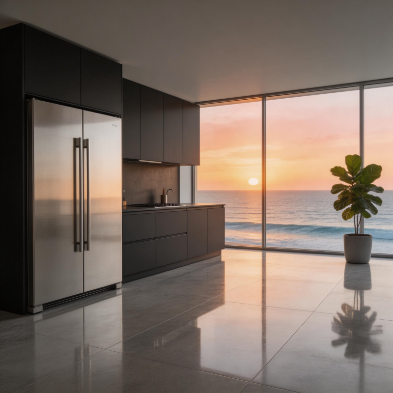 海景厨房日落图片