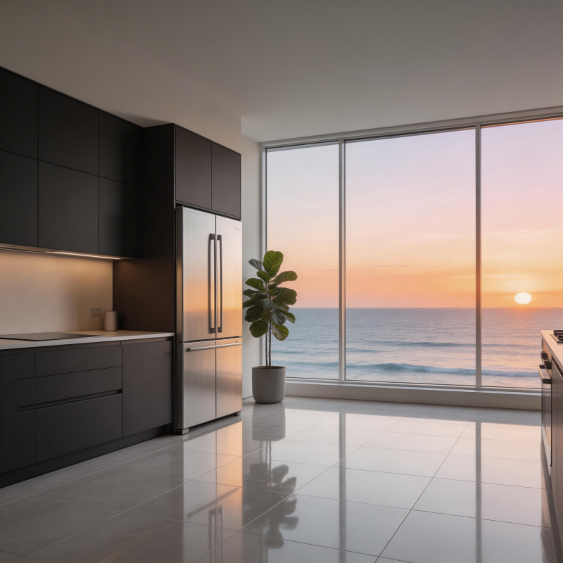 海景厨房日落图片