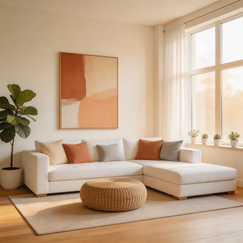 温馨现代客厅一角图片