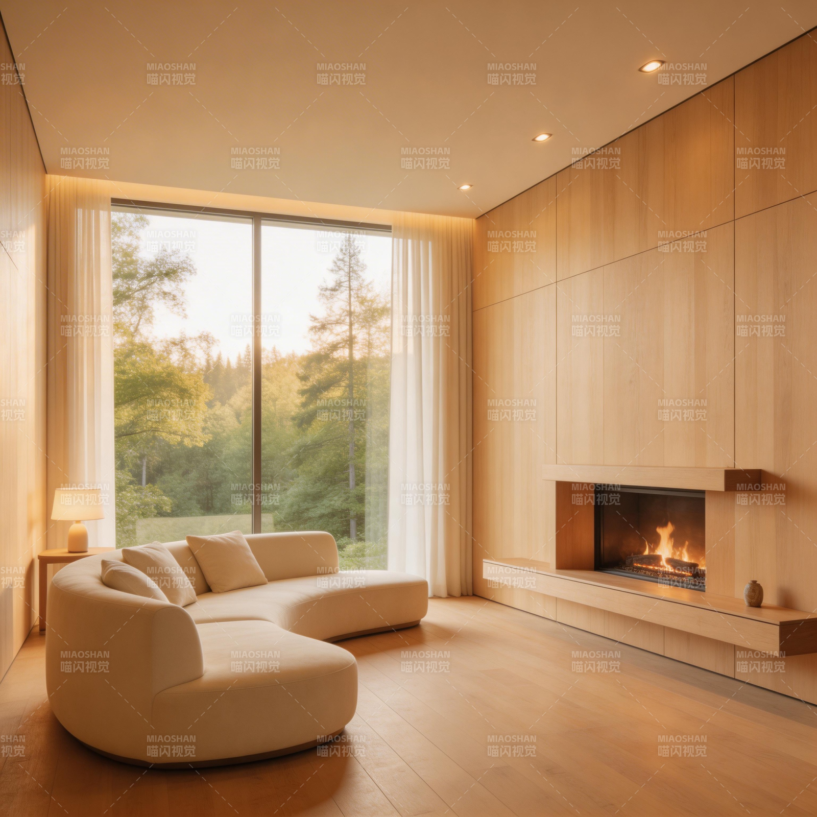 现代木屋客厅图片