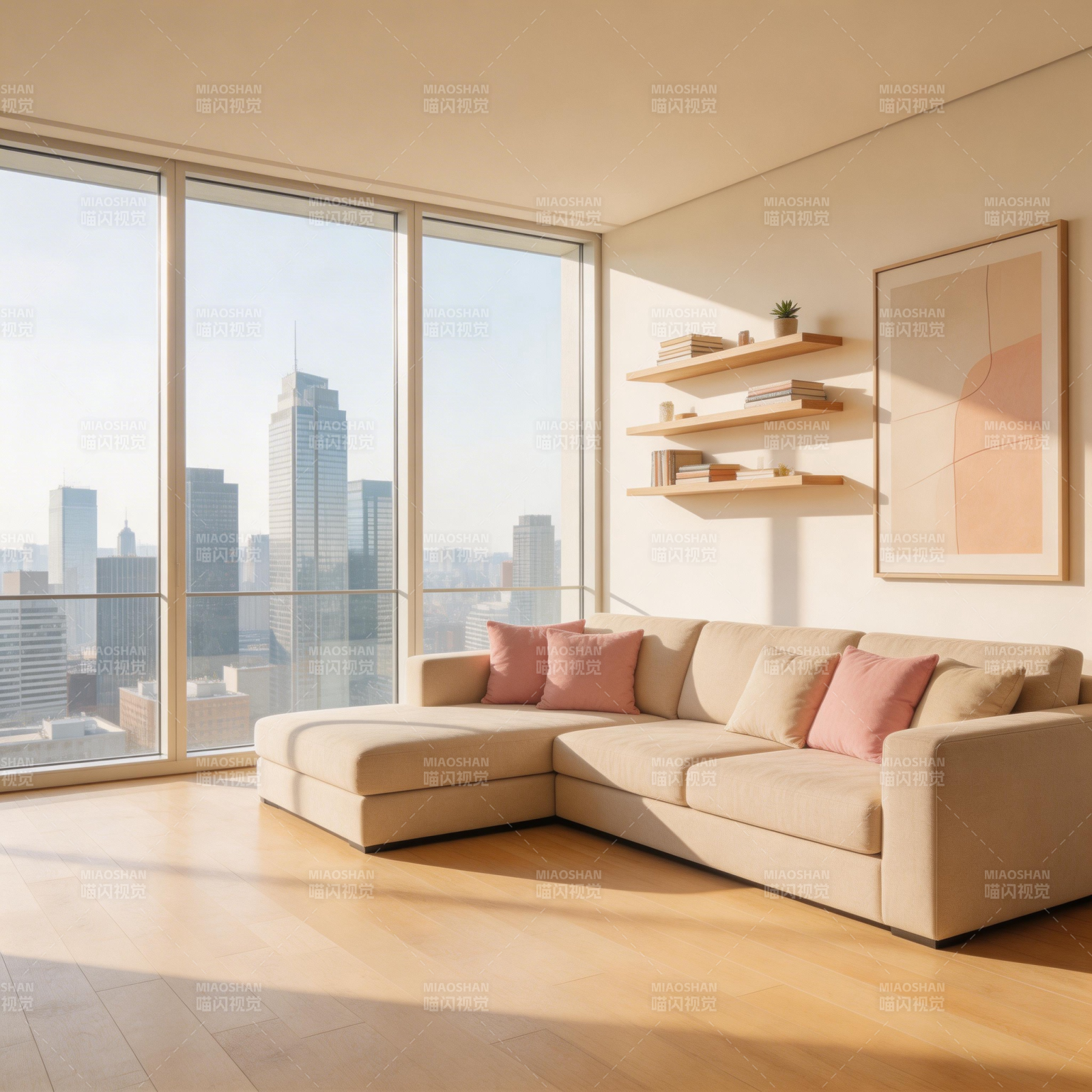 现代都市客厅风光图片