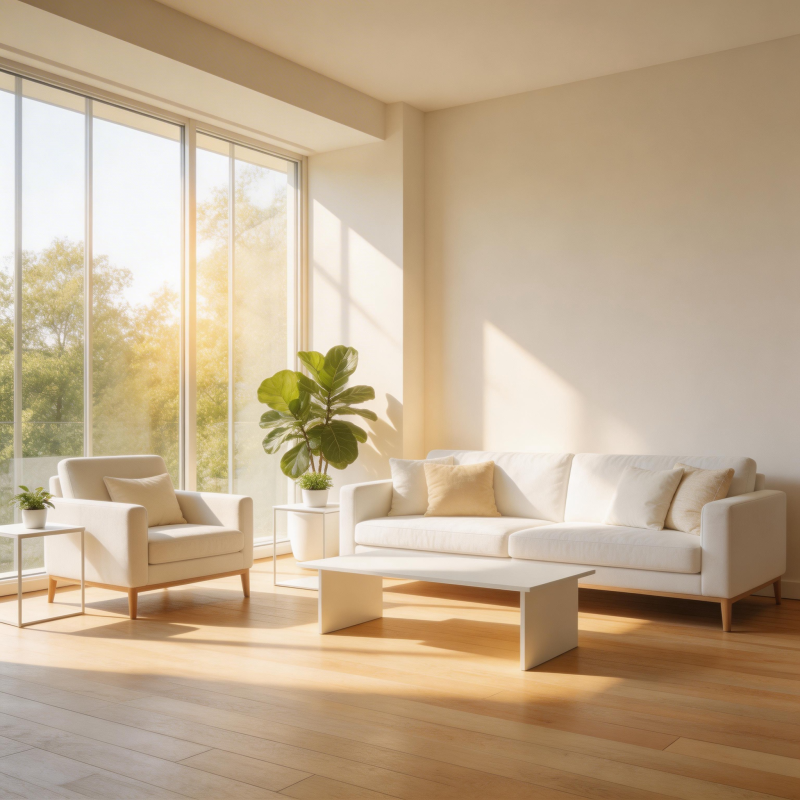 简约客厅阳光明媚图片