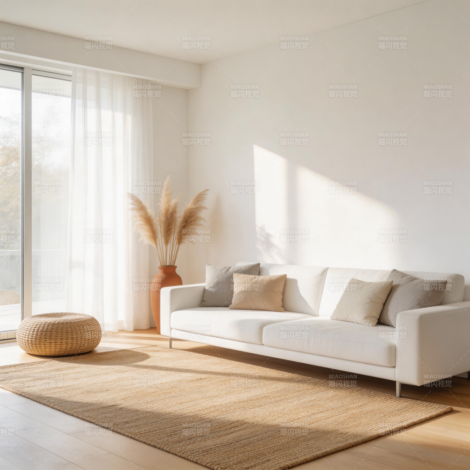 简约客厅阳光明媚图片