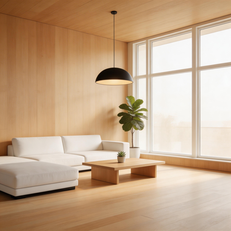 极简木质客厅图片
