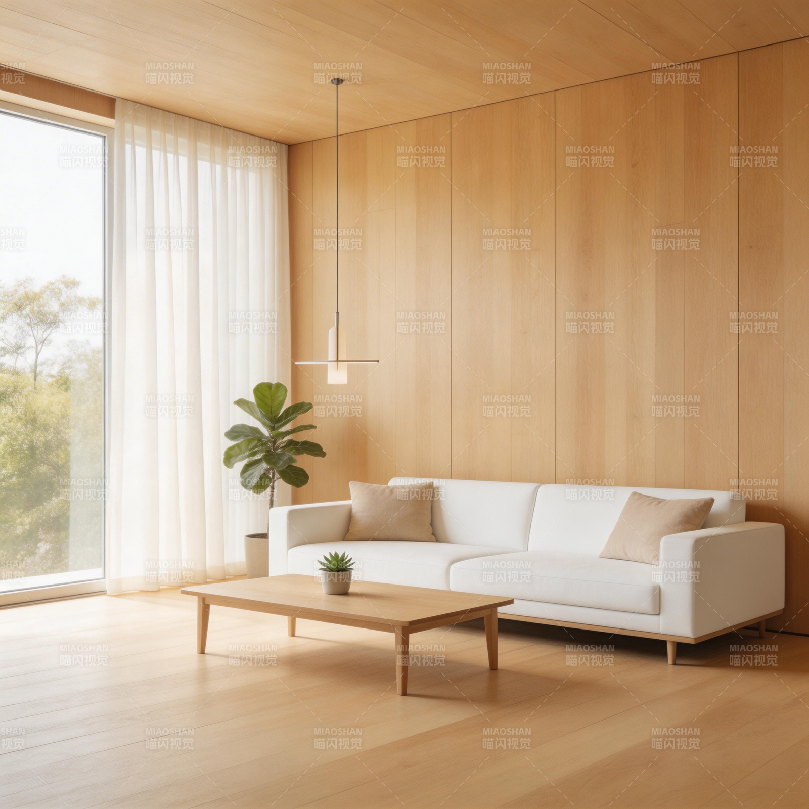 简约木质客厅图片