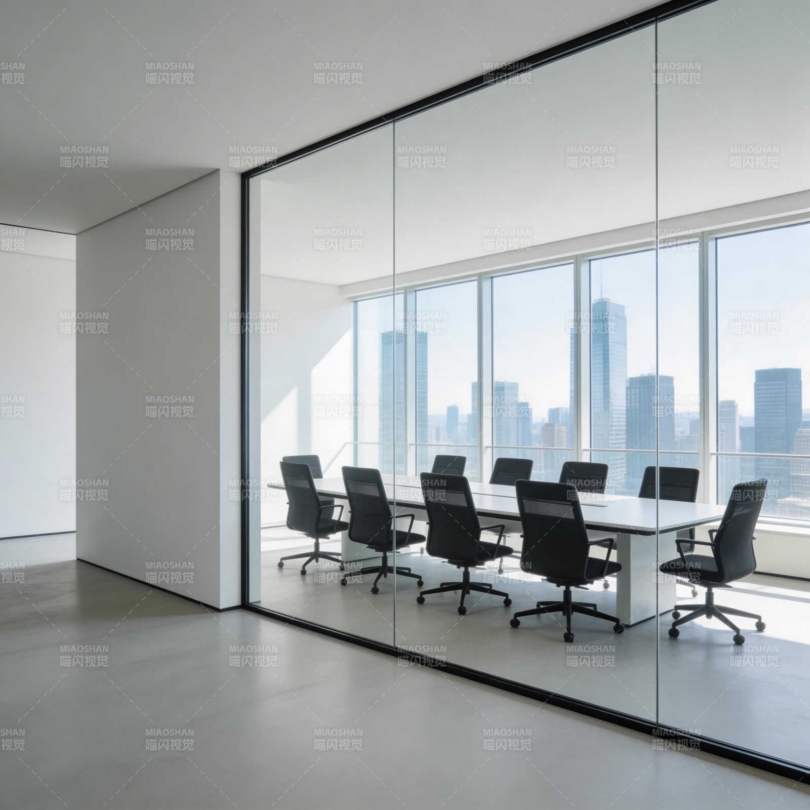 现代会议室全景图片