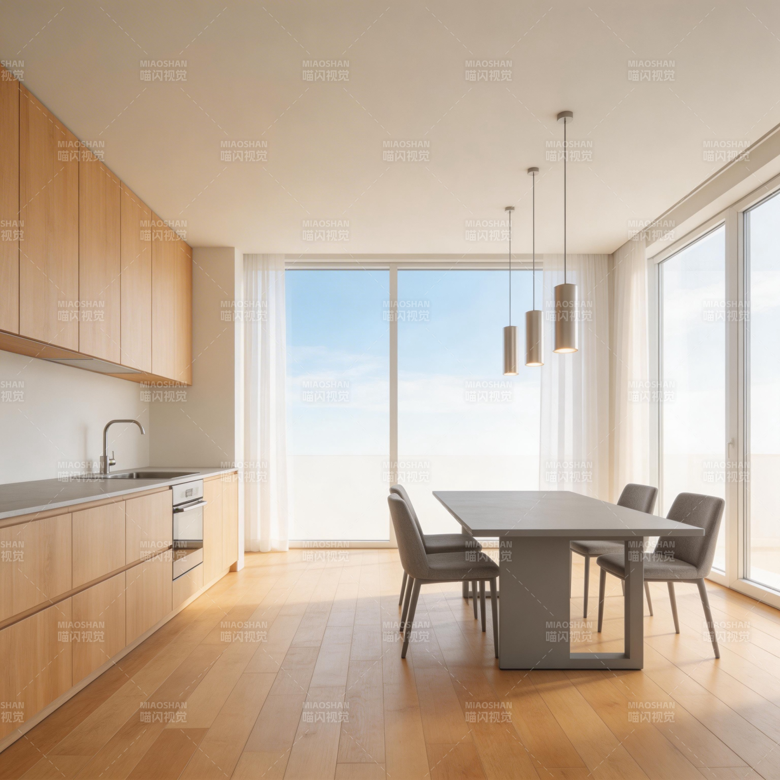 现代简约厨房餐厅图片