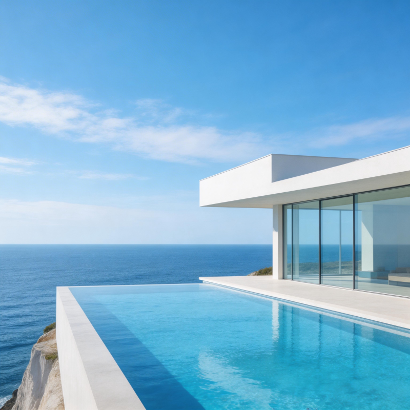 海景无边泳池图片