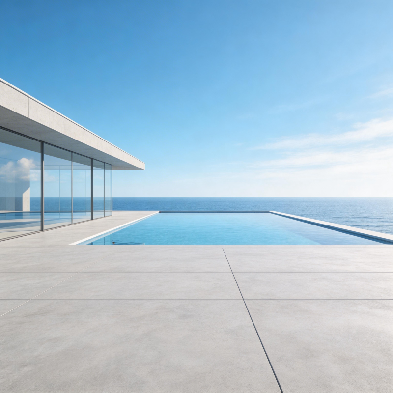 海天一色泳池景图片