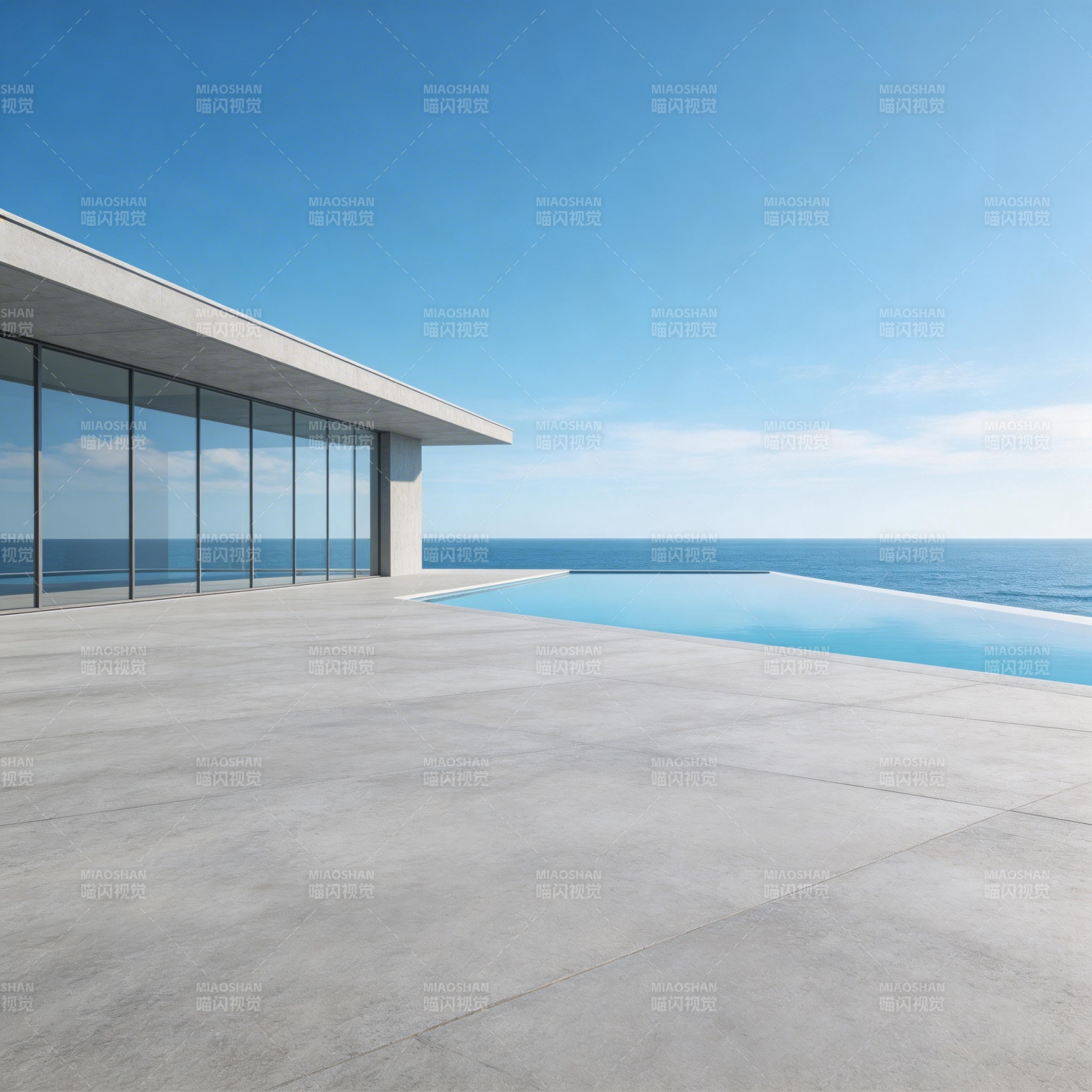 海天一色泳池景图片