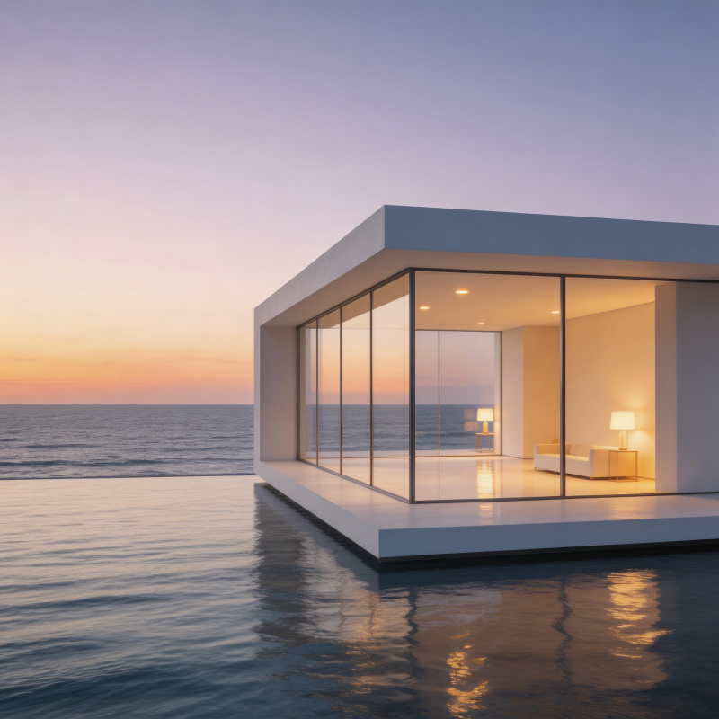 海景玻璃屋图片