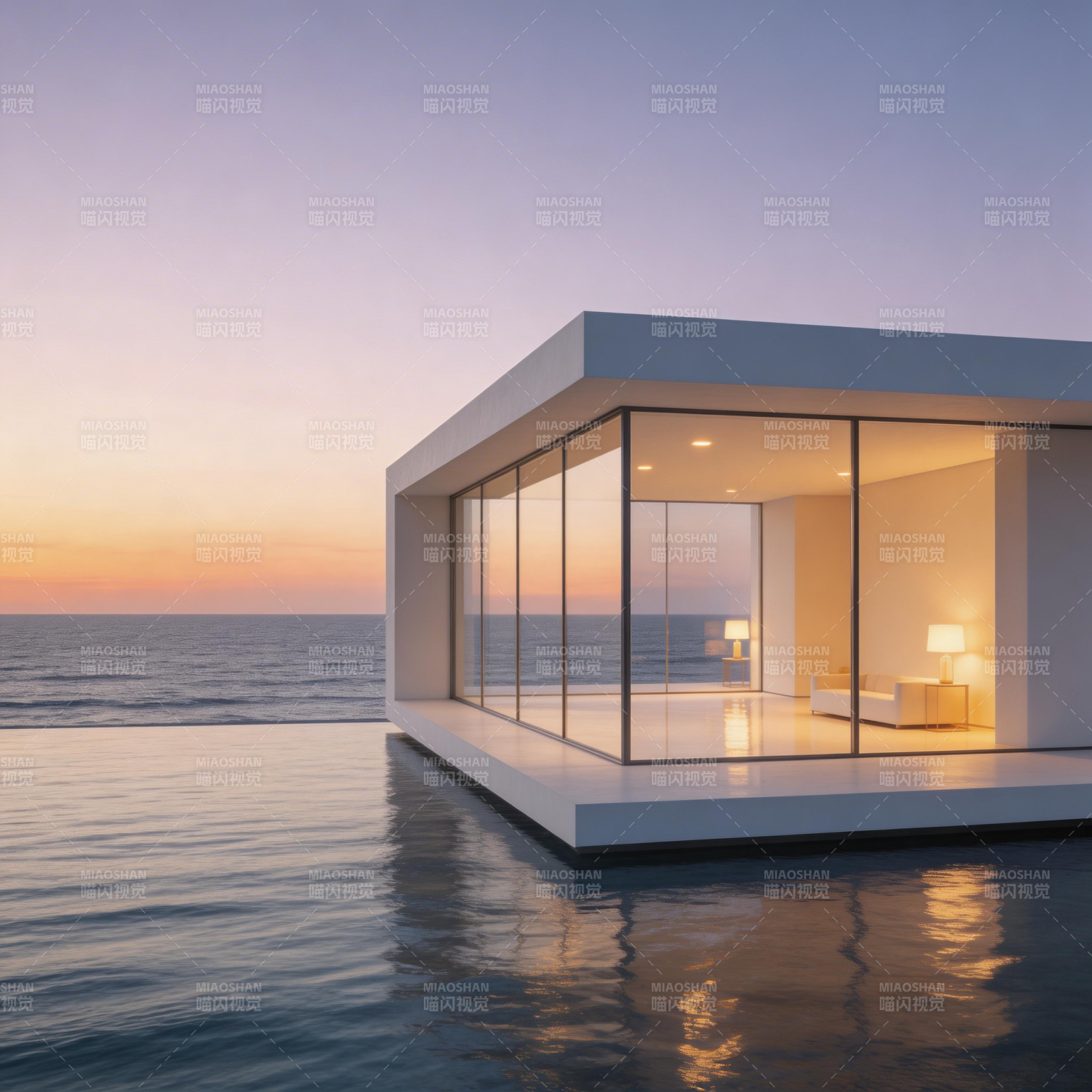 海景玻璃屋图片