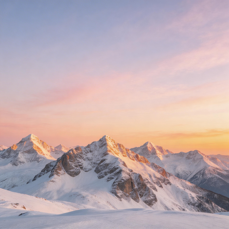 雪山日出美景图片