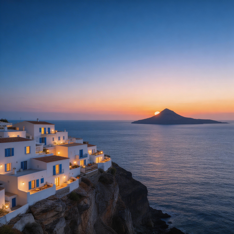 悬崖日落海景图片