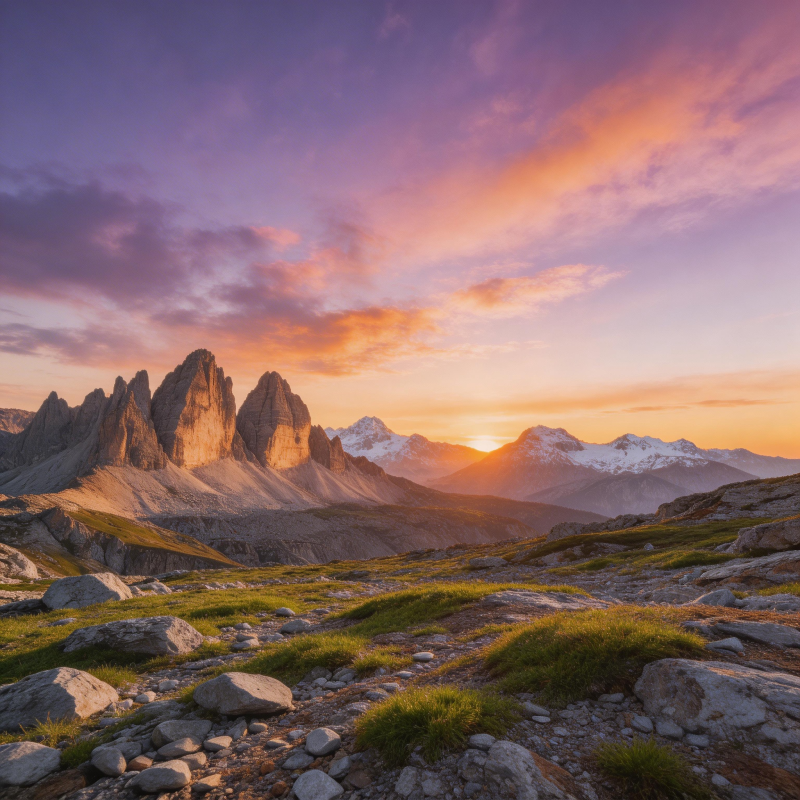 山巅日出美景图片