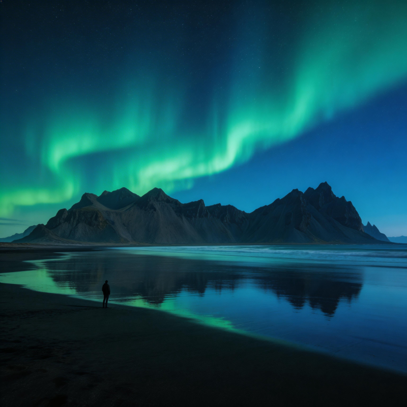 极光映山湖图片