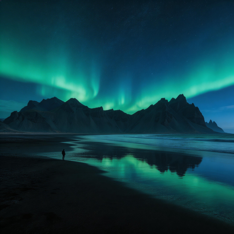 极光映山海图片