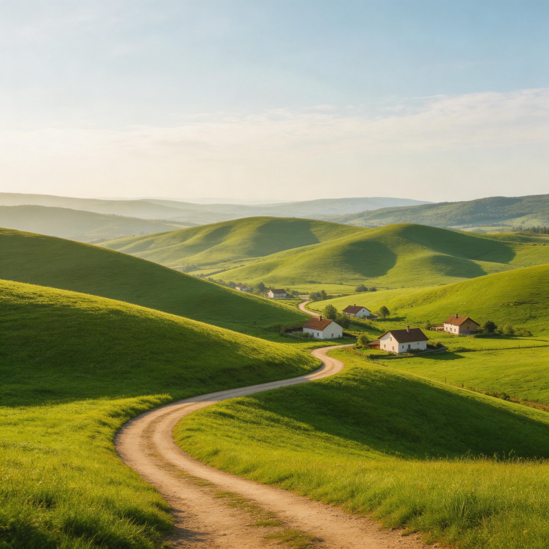 绿野小径蜿蜒行图片